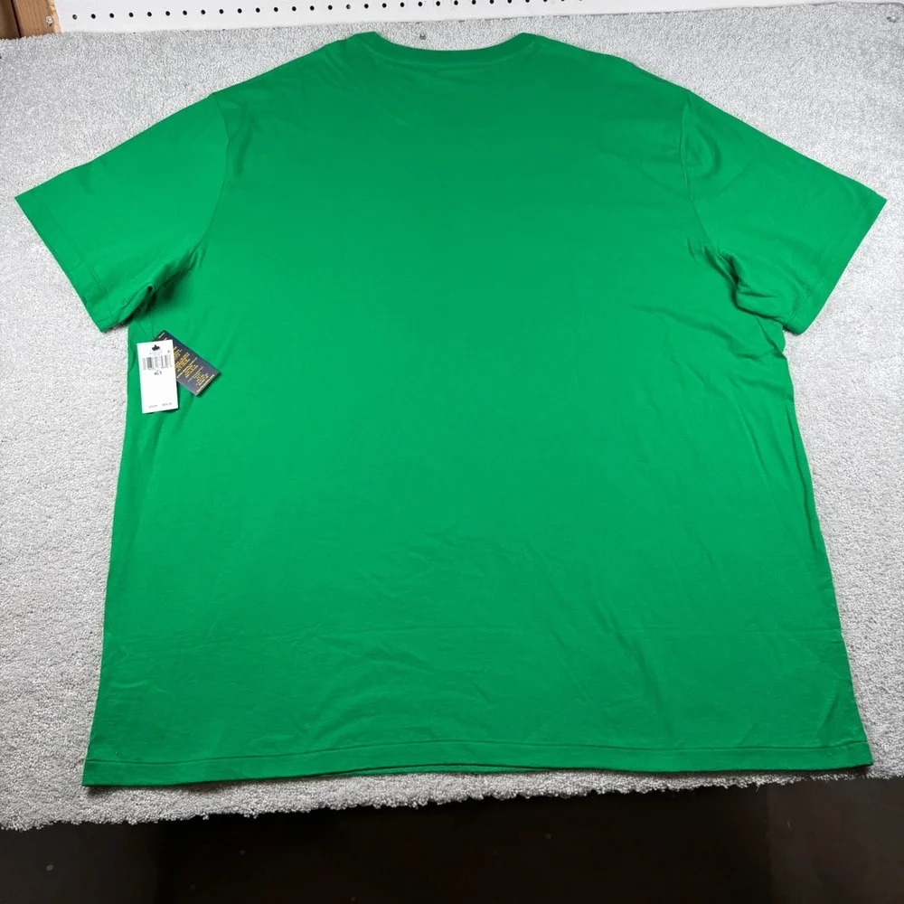 Polo Ralph Lauren T-Shirt HOLE Mens 4XLT Green Script Logo Short Sleeve Tee NWT